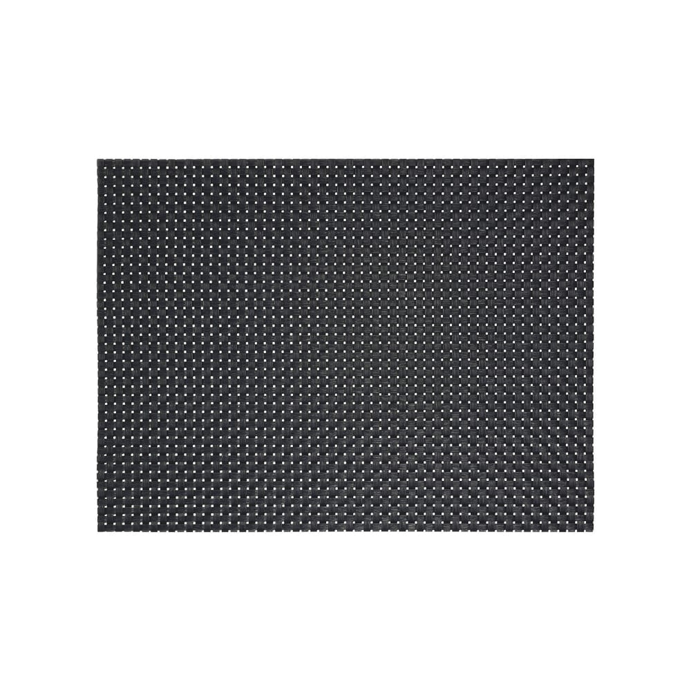 872-XPM035BKV83 Rectangular Black Placemat - 16" x 12", Woven Vinyl, Metroweave®