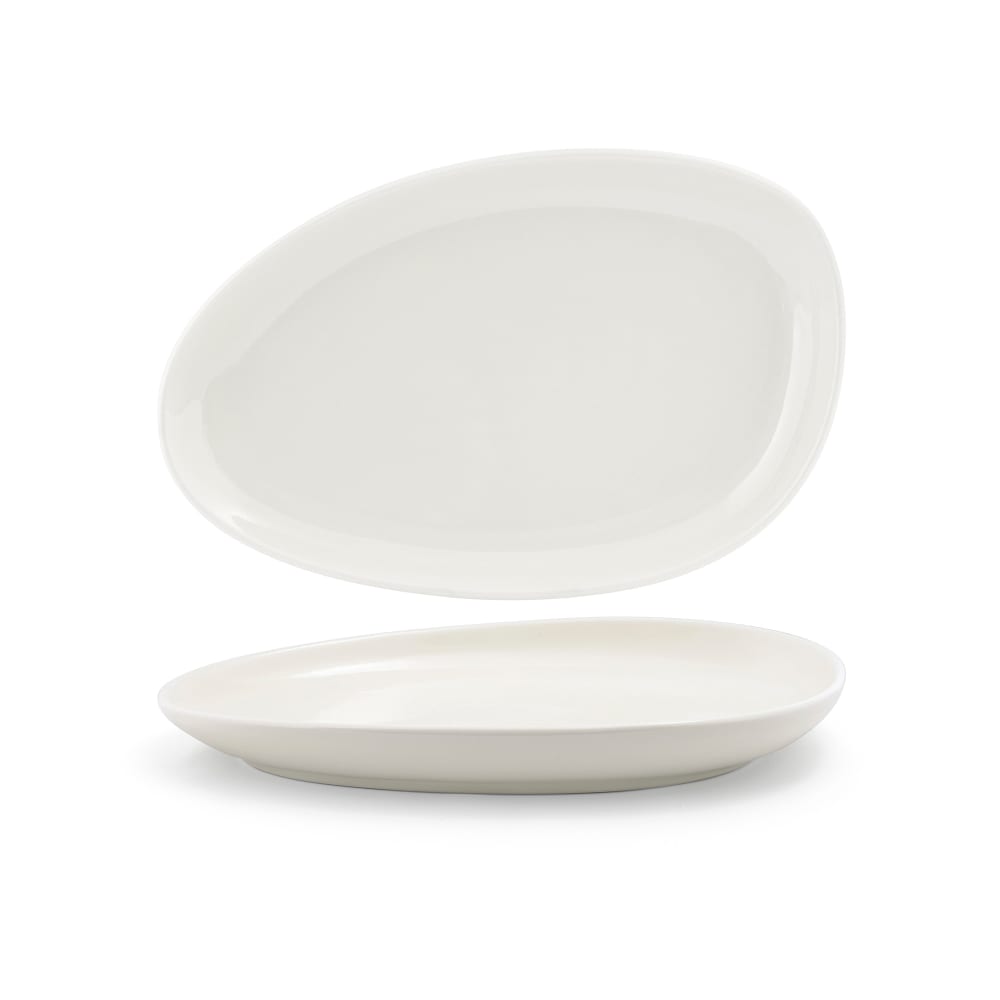 872-SPT056BEP20 Oval Kiln® Plate - 14" x 9", Porcelain, Vanilla Bean