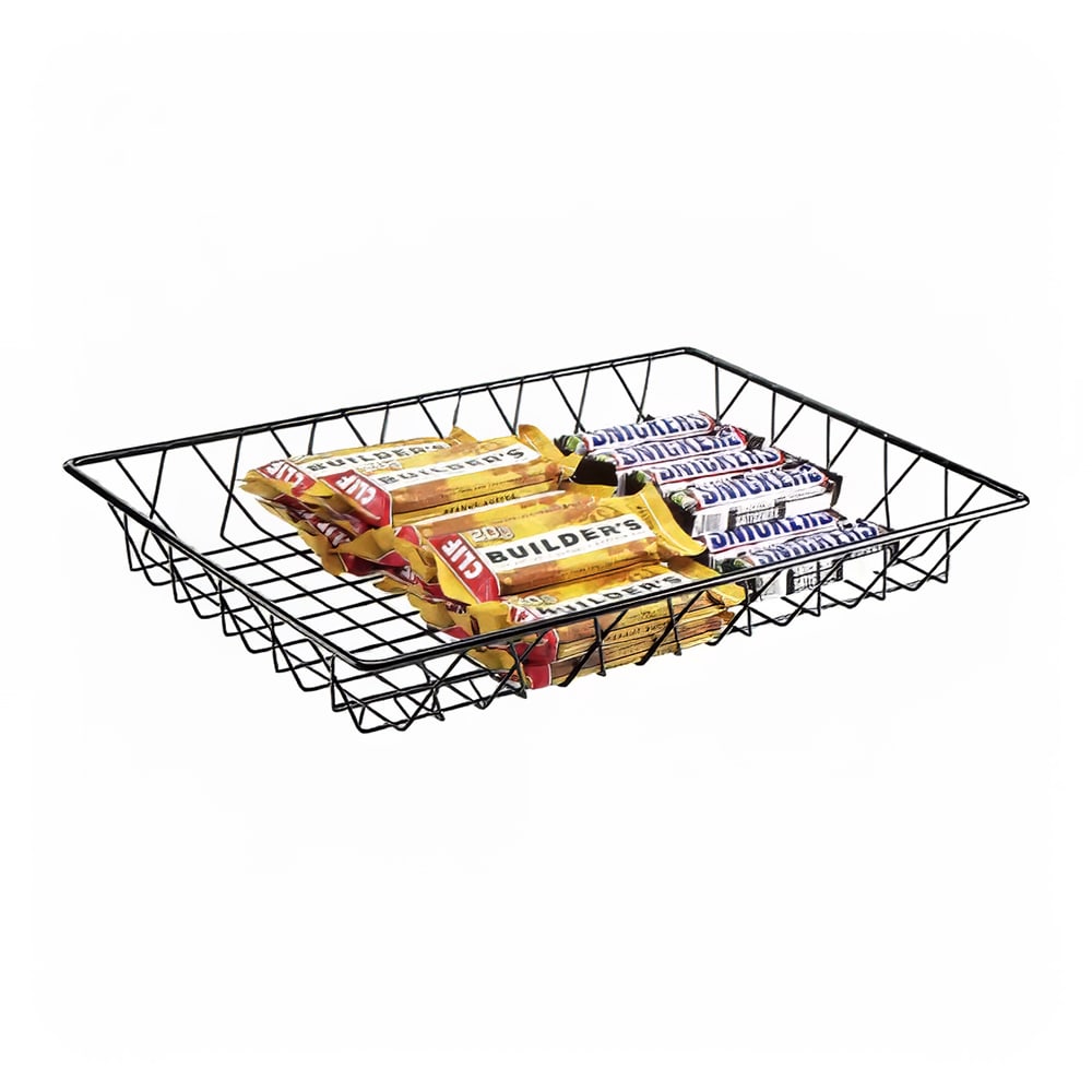 151-1291TRAY Rectangular Display Basket - 18" x 12", Wire, Black