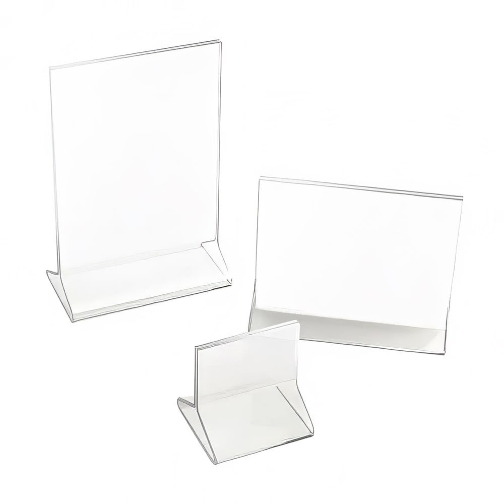 151-500 Reserved Tabletop Menu Card Holder - 4 1/2" x 3 1/2", Acrylic, Clear