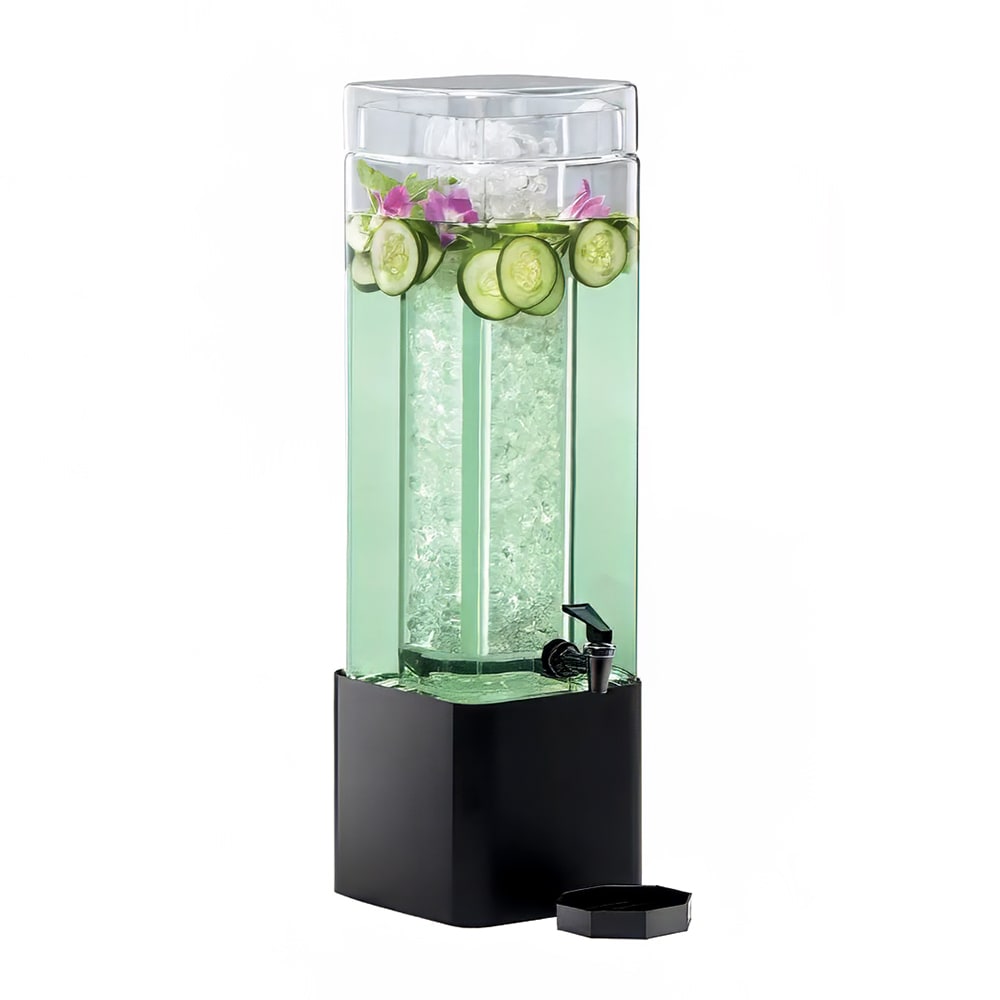 151-11121A13 1 1/2 gal Beverage Dispenser w/ Ice Tube - Plastic Container, Black Base