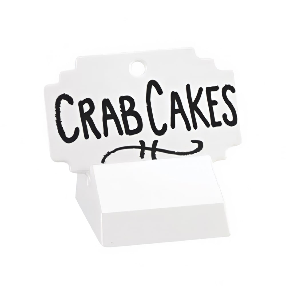 151-334415SIGN Write-On Table Tent - 4 1/2"W x 2"H, Melamine, White