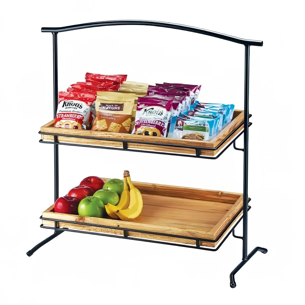 Cal-Mil 1330-12-13 2 Tier Arched Display Stand Frame - 26 1/4"W x 12 1/2"D x 27 1/2"H, Metal, Black