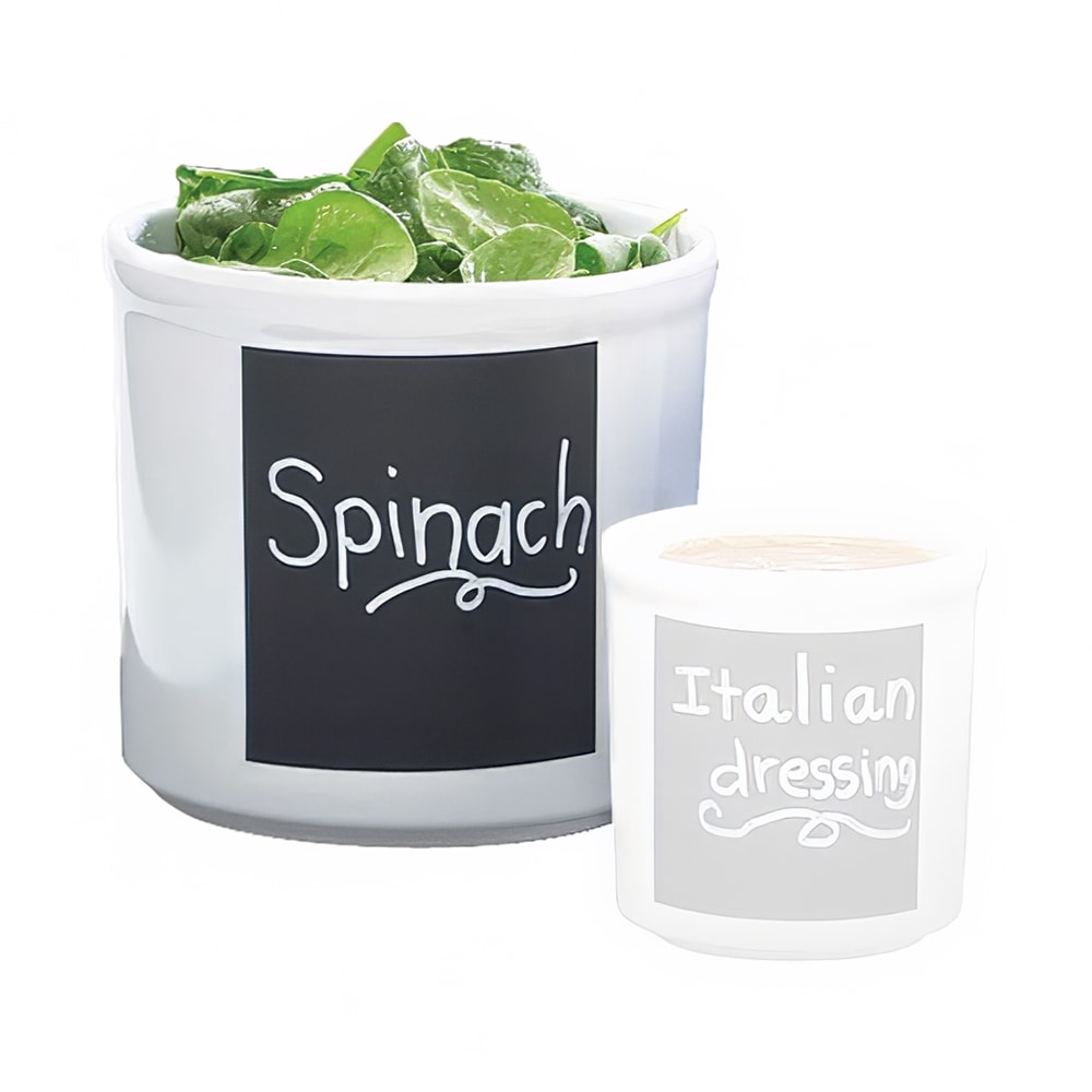 151-19506415C 2 qt. White Melamine Write-On Round Crock