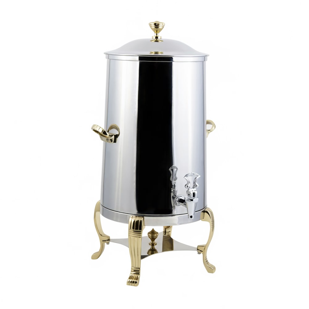 017-40005 5 gal Coffee Urn/Server, Insulated Heavy Gauge Stainless, Brass