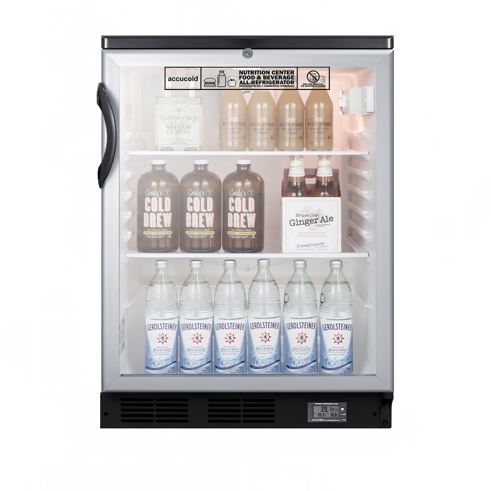 162-SCR600BGLNZ 23 5/8" W Undercounter Refrigerator w/ (1) Section & (1) Door, 115v
