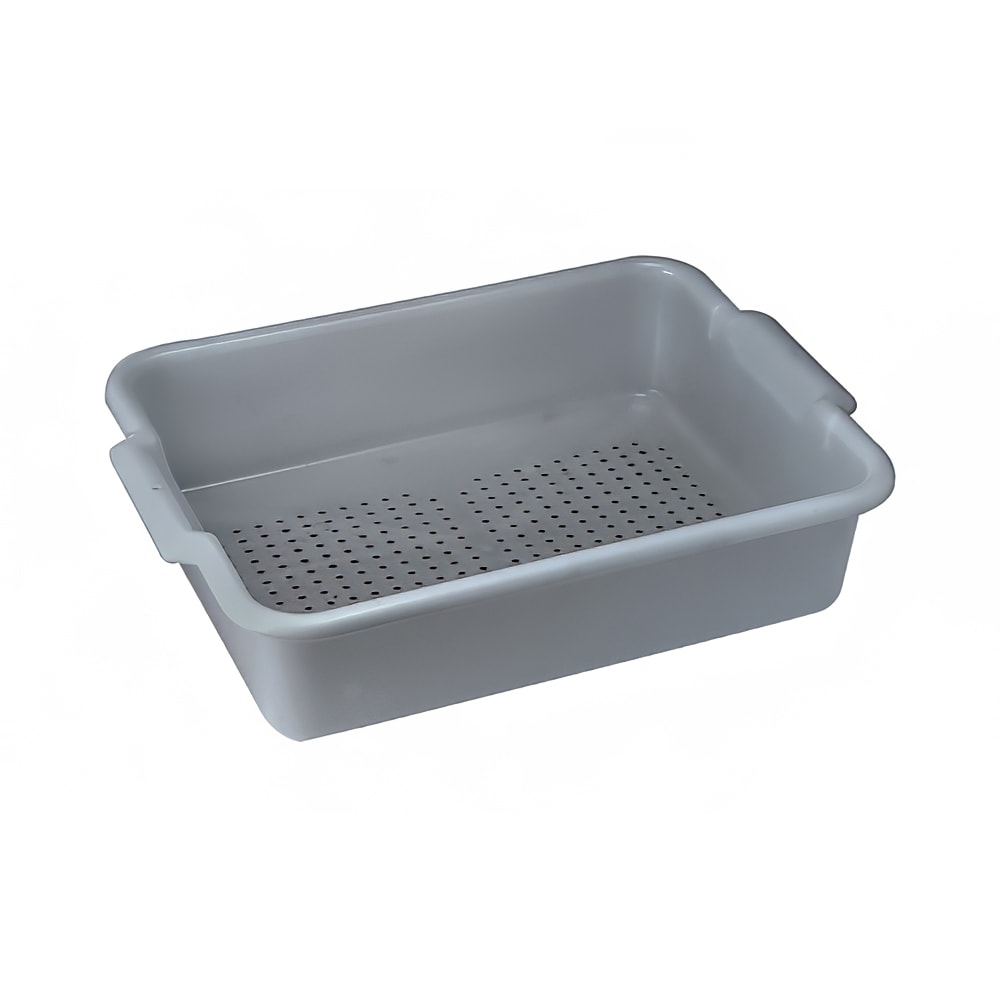 080-PLP5G Bus Box - 21 1/4" x 15 3/8" x 6 1/2", Perforated, Gray