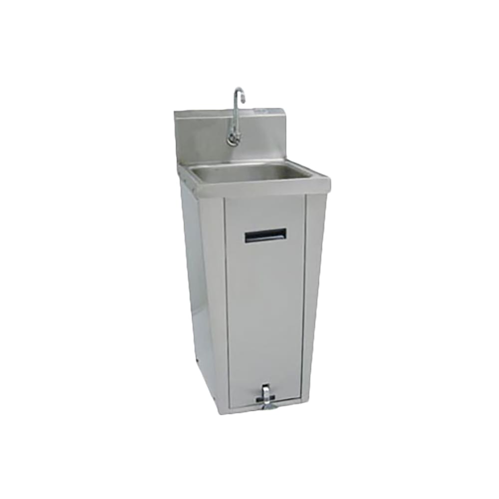 009-7PS18 Pedestal Commercial Touchless Hand Sink w/ 14"L x 16"W x 6"D Bowl, Goose...