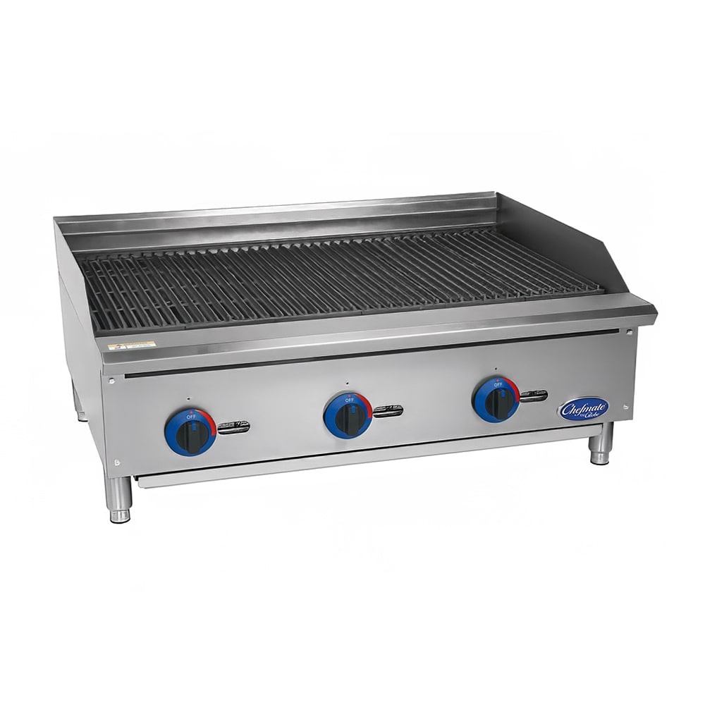 Globe C36CB-SR 36" Countertop Gas Charbroiler w/ Heavy Duty Grates, Radiant, Stainless