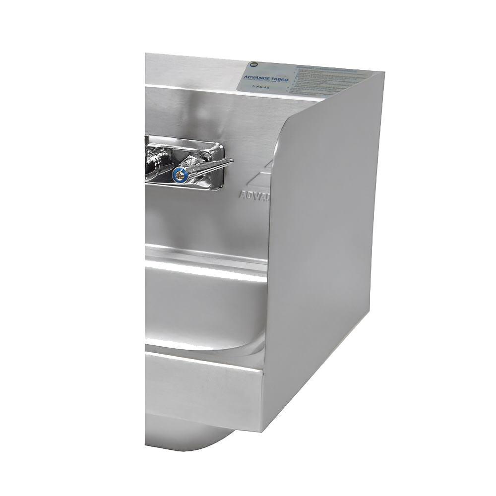 009-7PS16 7 3/4" Tall Welded Side Splash for Hand Sinks - 10" x 14" Bowl, Splash M...
