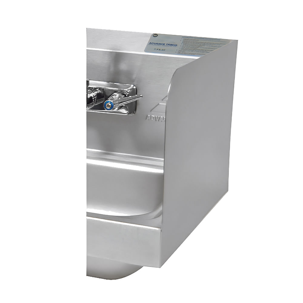 009-7PS17C 7 3/4" Tall Side Splash for Hand Sinks - 16" x 20" Bowls, 2 Sides