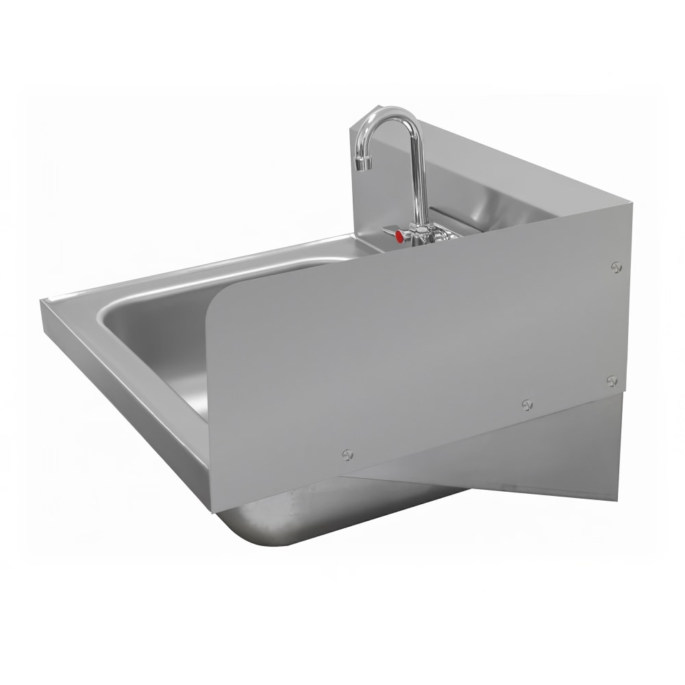 Advance Tabco 7-PS-27C 7 3/4" Tall Bolted Side Splash for Hand Sinks - 16" x 20" Bowls