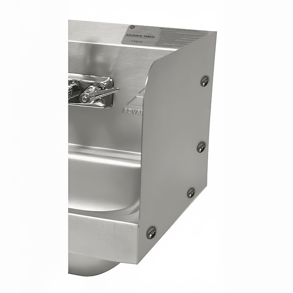 009-7PS27X 7 3/4" Tall Bolted Side Splash for Hand Sinks - 10" x 14" Bowls, Splash...