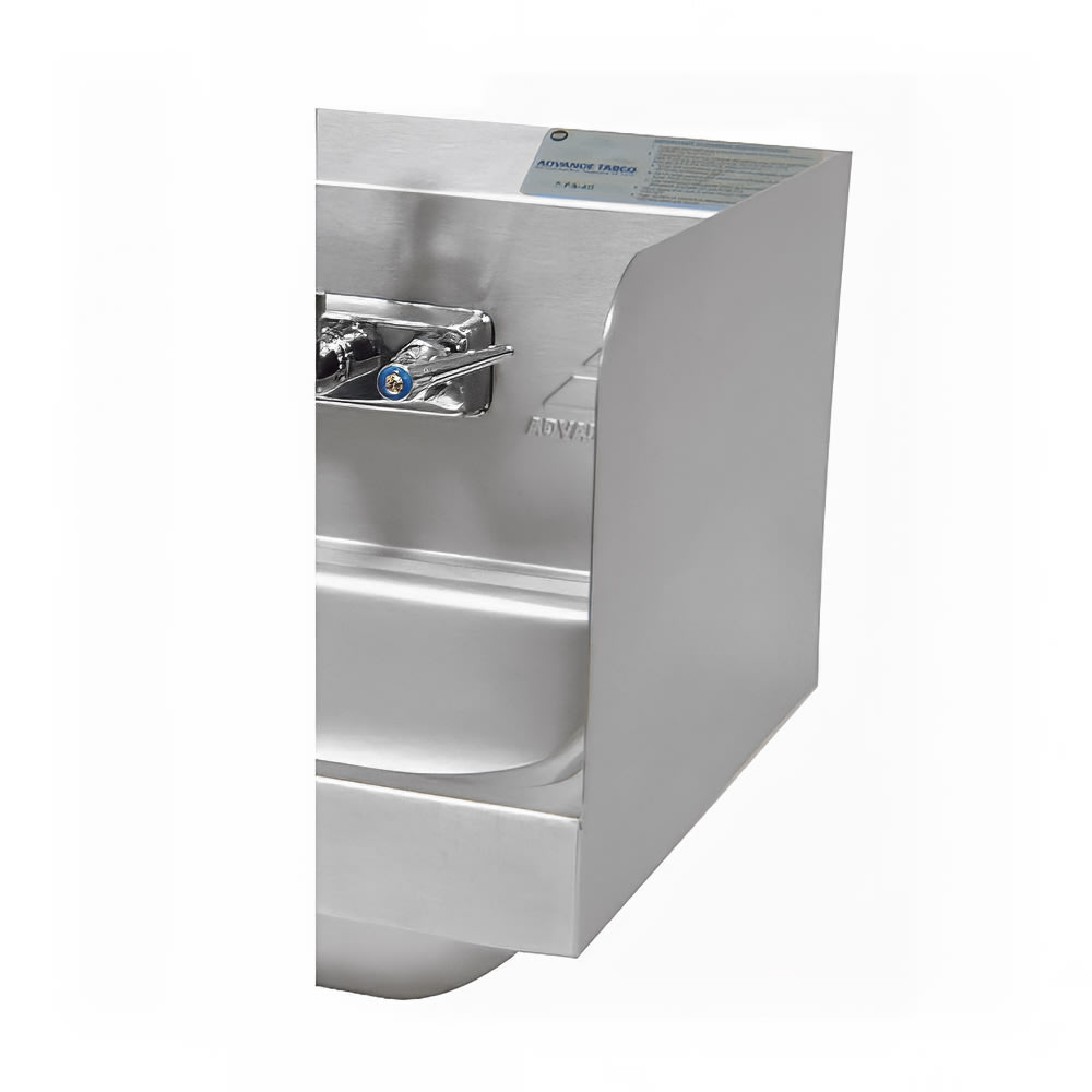 009-7PS11B 12" Tall Welded Side Splash for Hand Sinks - 10" x 14" Bowls, Deck Moun...