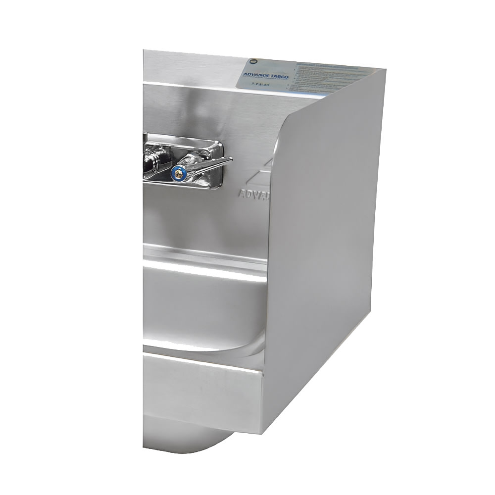009-7PS16C 7 3/4" Tall Welded Side Splash for Hand Sinks - 16" x 20" Bowls