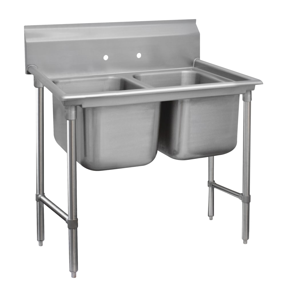009-94248 62" 2 Compartment Sink w/ 24"L x 24"W Bowl, 12" Deep