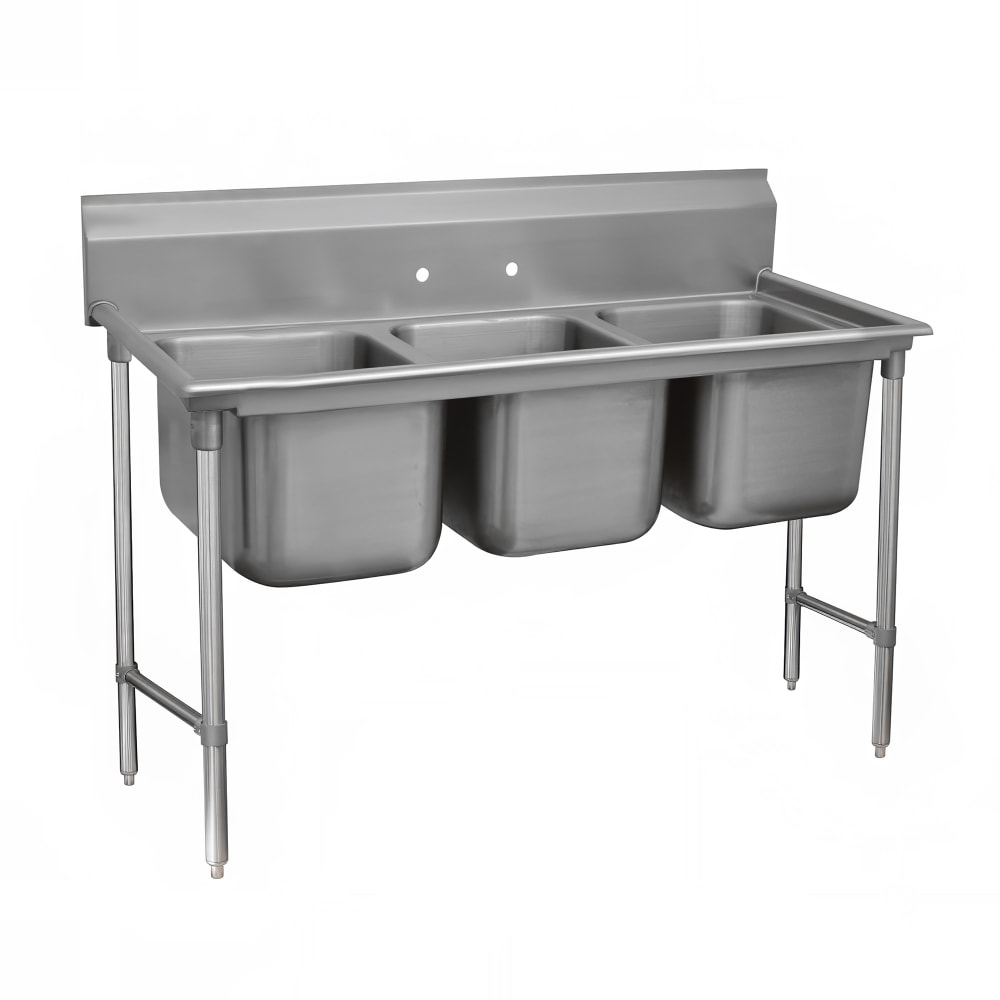 009-938360 76" 3 Compartment Sink w/ 20"L x 28"W Bowl, 12" Deep
