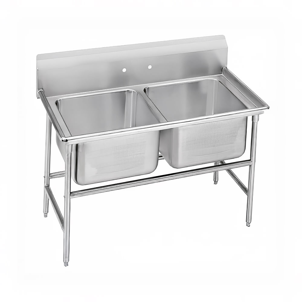 009-98240 54" 2 Compartment Sink w/ 20"L x 28"W Bowl, 12" Deep