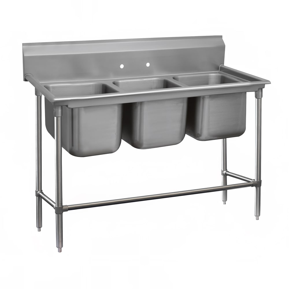 009-94354 64" 3 Compartment Sink w/ 16"L x 20"W Bowl, 14" Deep