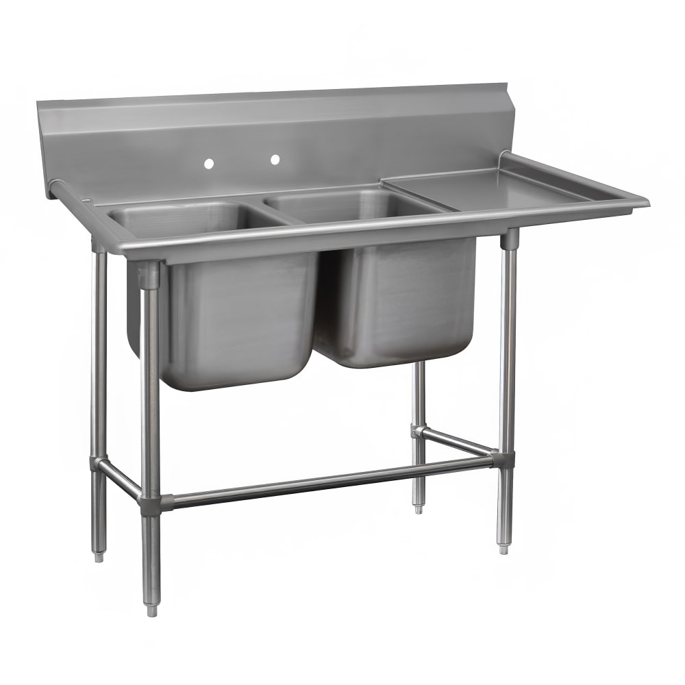 009-94224024R 73" 2 Compartment Sink w/ 20"L x 20"W Bowl, 14" Deep