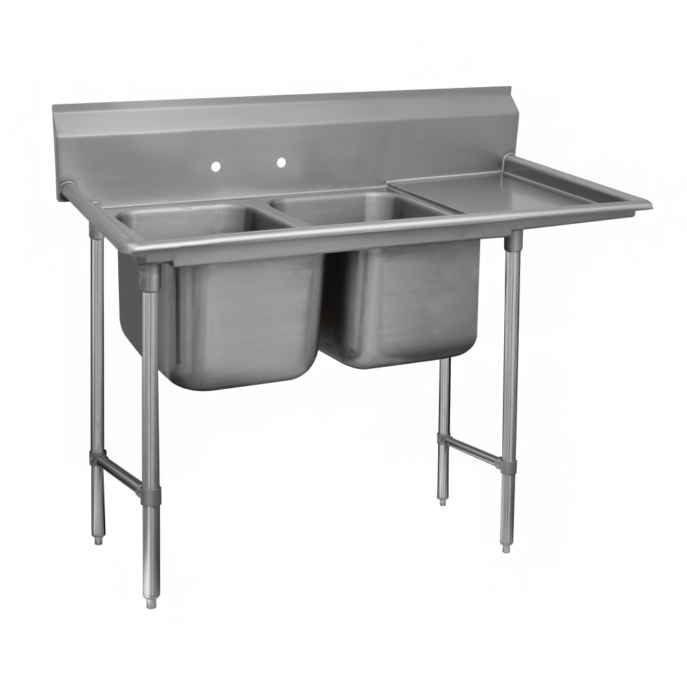 009-94424824R 81" 2 Compartment Sink w/ 24"L x 24"W Bowl, 14" Deep