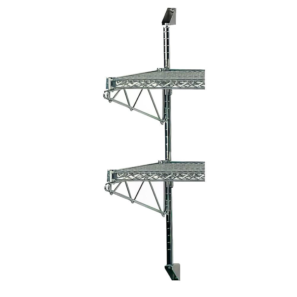 009-AB214X Post & Brackets for 14" Deep Wall Mounted Shelf w/ Hardware, Chrome
