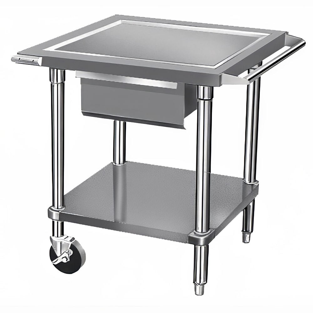 009-AGMP30 30" Mixer Table w/ Galvanized Undershelf Base & Corner Bumpers, 24"D