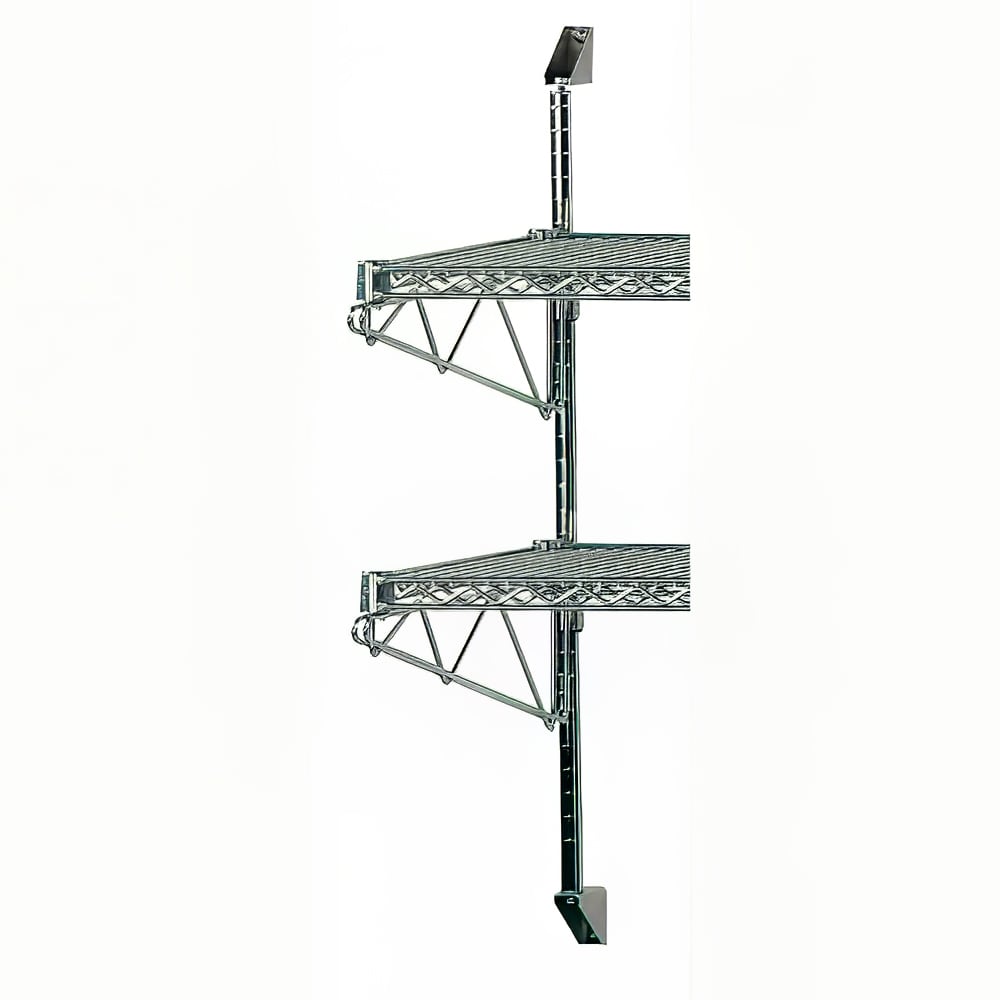 009-AB218X Post & Brackets for 18" Deep Wall Mounted Shelf w/ Hardware, Chrome