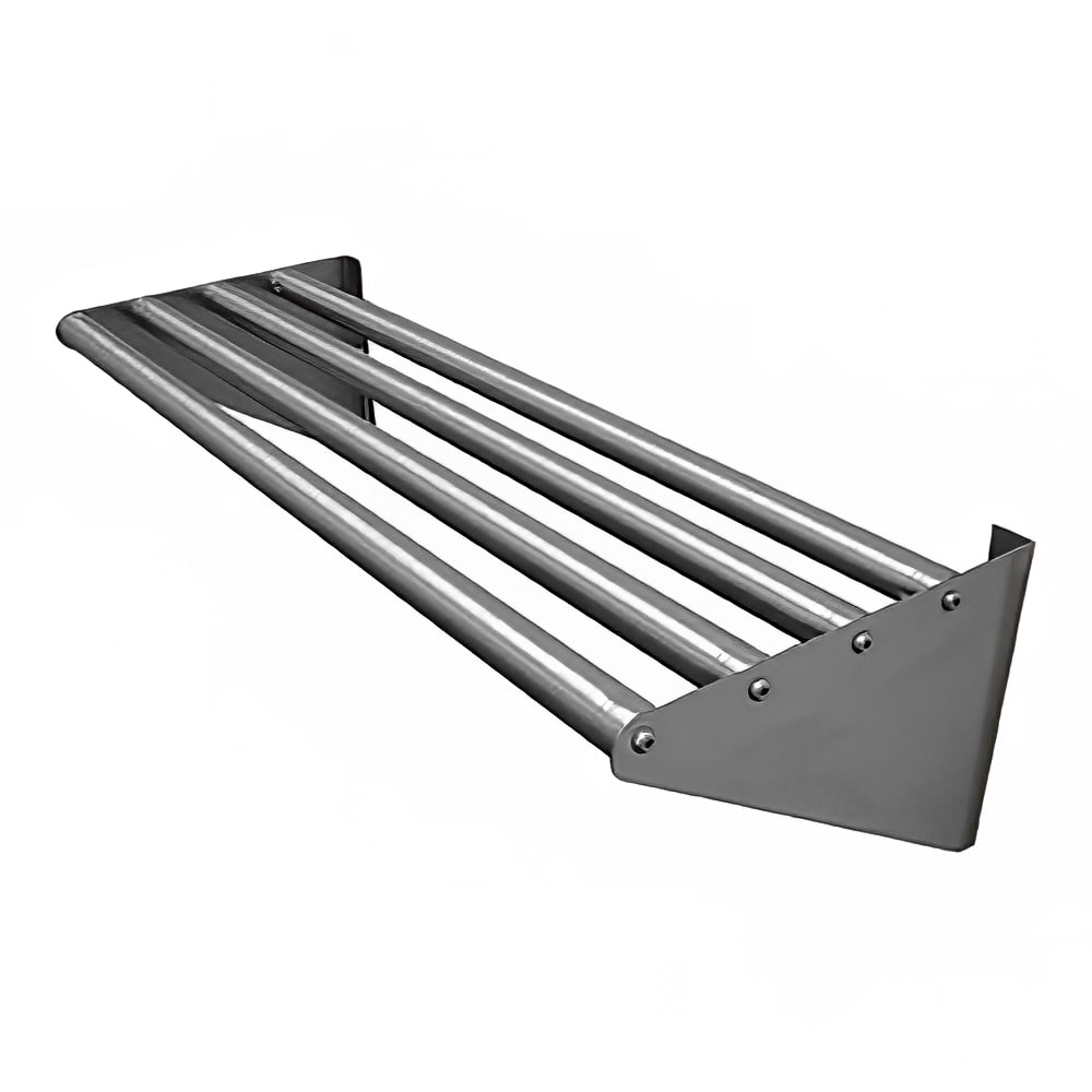 009-DT6R48 Tubular Wall Mounted Shelf, 48"W x 15"D, Stainless