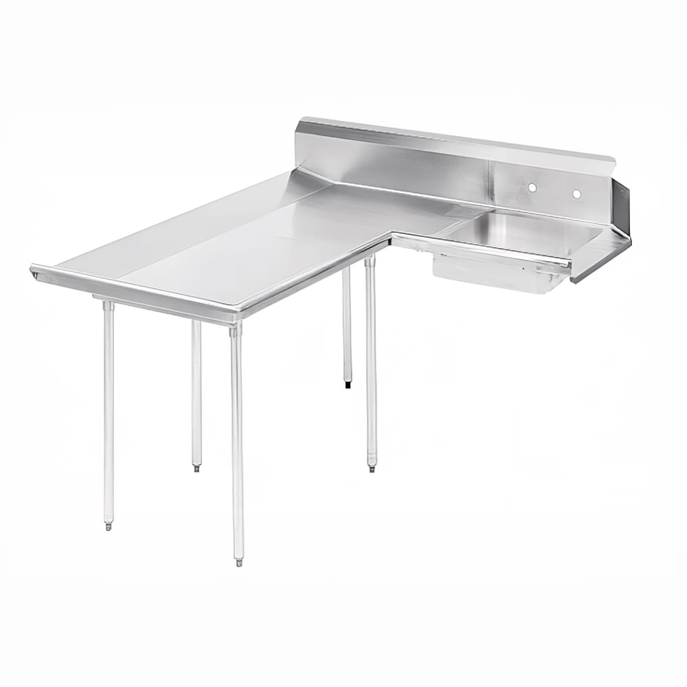 009-DTSD7060L 67" L Shaped Dish Table - Left to Right, (1) 20" x 20" x 8" Sin...