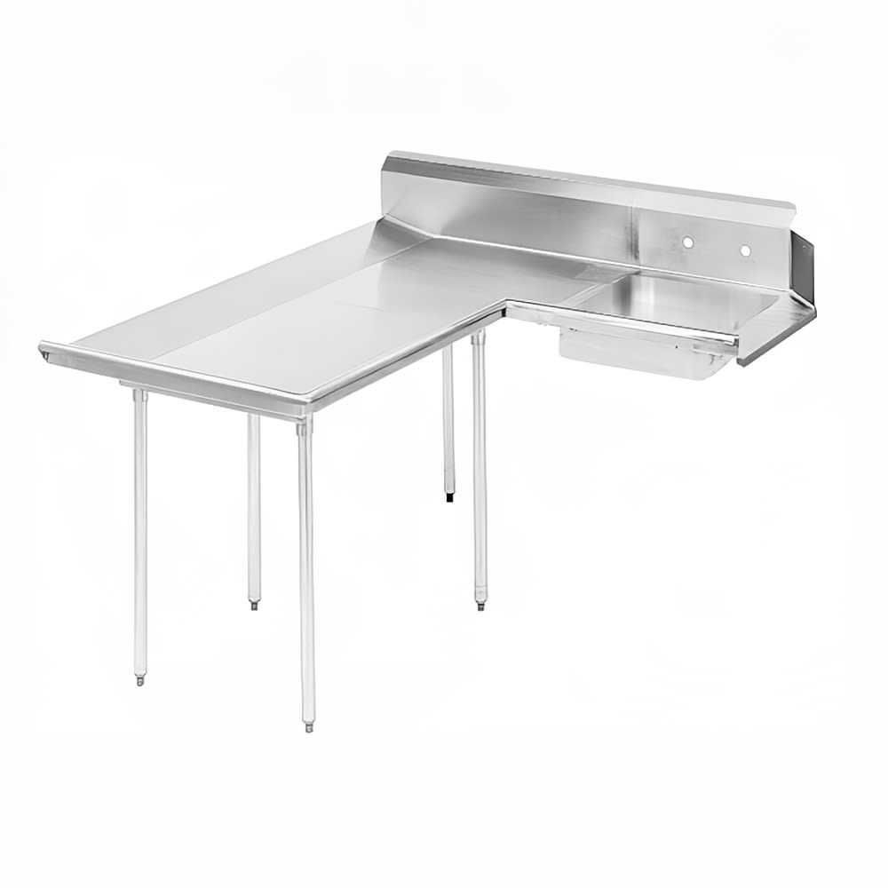 009-DTSD7096R 95" R-L Dishlanding Soil Dishtable - Crossrails, Stainless Legs