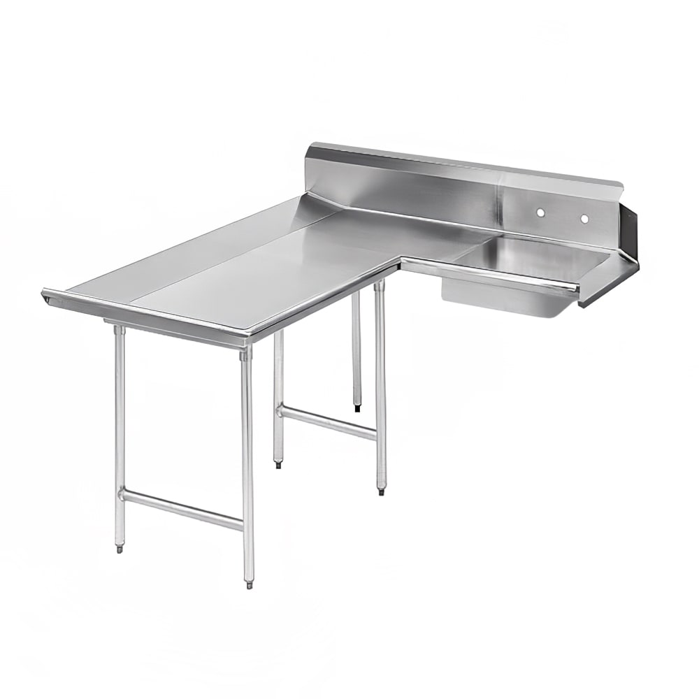009-DTSD30108L 67" L Shaped Dish Table - Left to Right, (1) 20" x 20" x 8" Si...