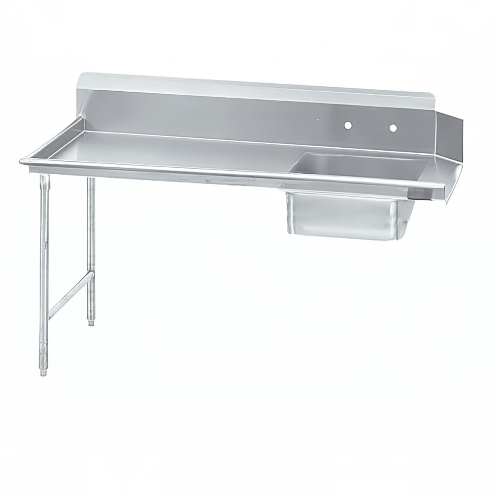 009-DTSS3084L 84" Straight Dish Table - Left to Right, (1) 20" x 20" x 8" Sin...