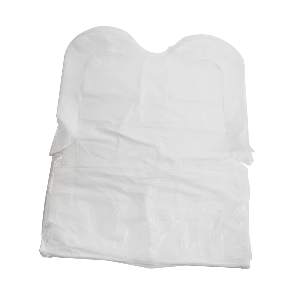 Rofson ABW500 Disposable Poly Adult Bib 15" x 20", White