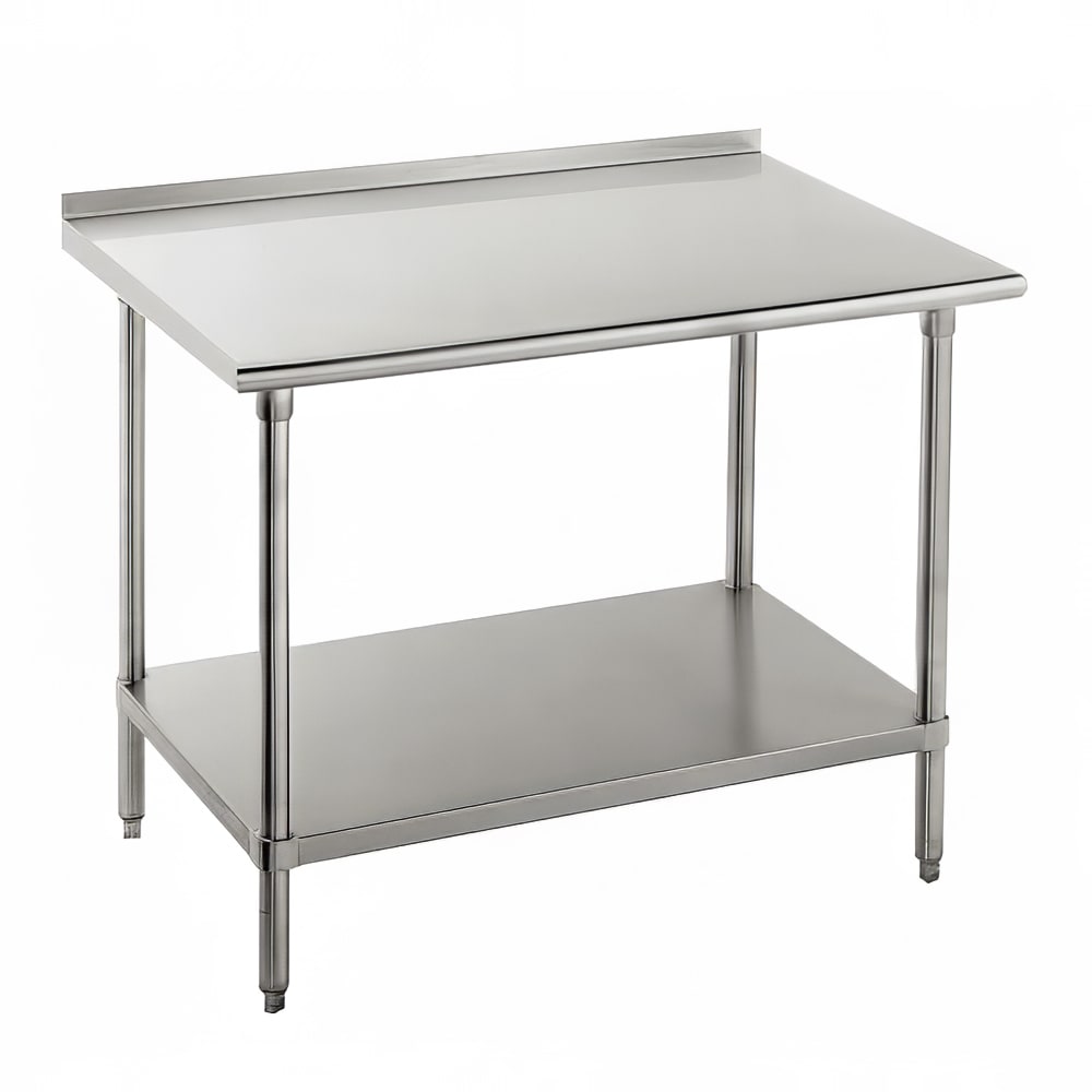 009-FLG300 30" 14 ga Work Table w/ Undershelf & 304 Series Stainless Top, 1 1/2" Ba...
