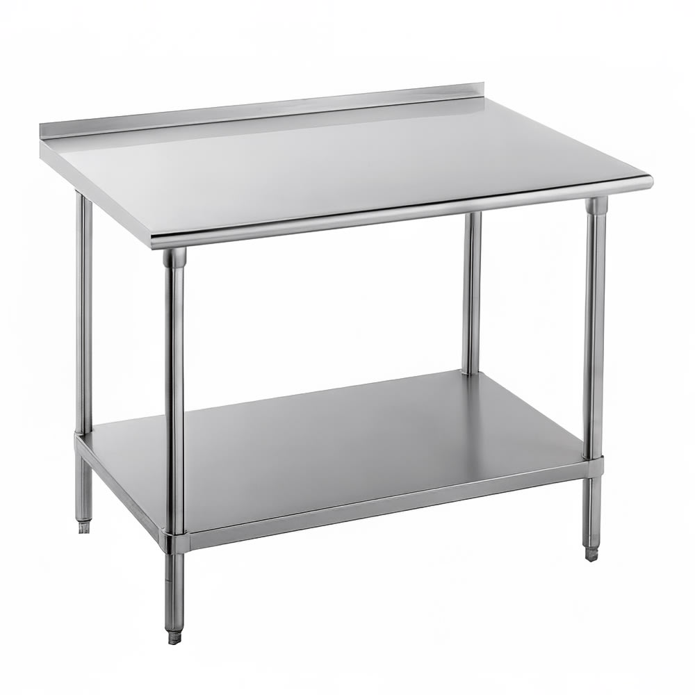 009-FMG240 30" 16 ga Work Table w/ Undershelf & 304 Series Stainless Top, 1 1/2" Ba...