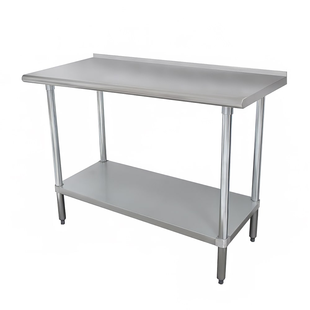 009-FMG300 30" 16 ga Work Table w/ Undershelf & 304 Series Stainless Top, 1 1/2" Ba...