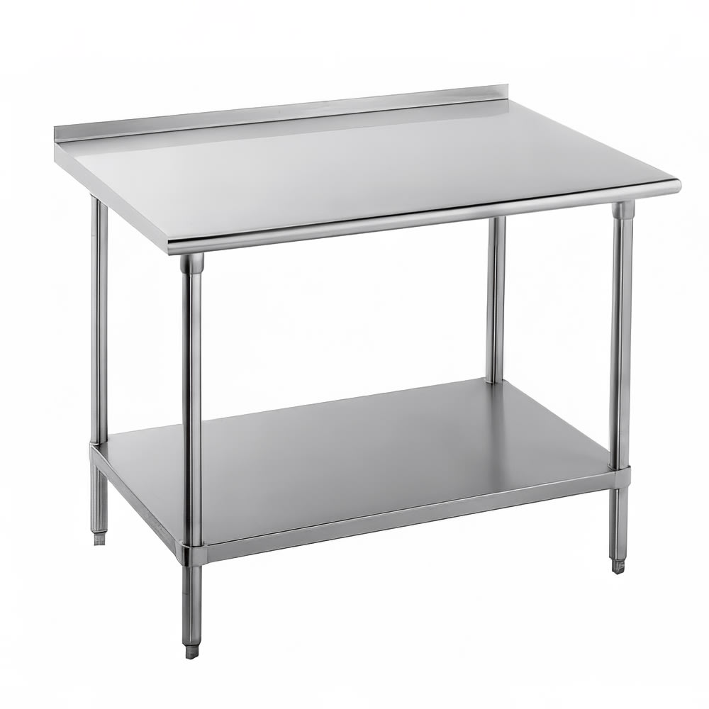 009-FMS306 72" 16 ga Work Table w/ Undershelf & 304 Series Stainless Top, 1 1/2" Ba...