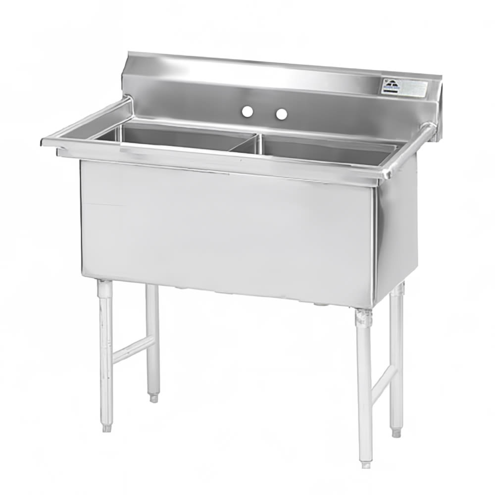 009-FS21824 41" 2 Compartment Sink w/ 18"L x 24"W Bowl, 14" Deep