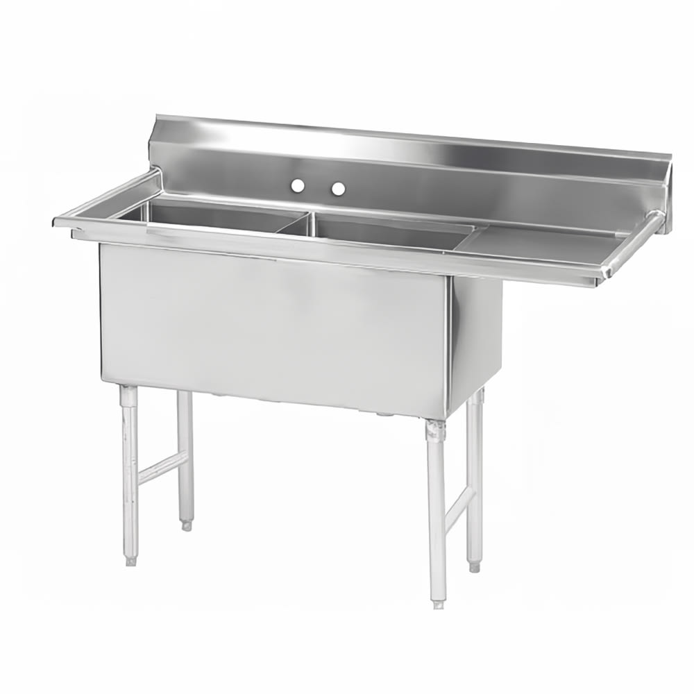 009-FS2181818R 56 1/2" 2 Compartment Sink w/ 18"L x 18"W Bowl, 14" Deep