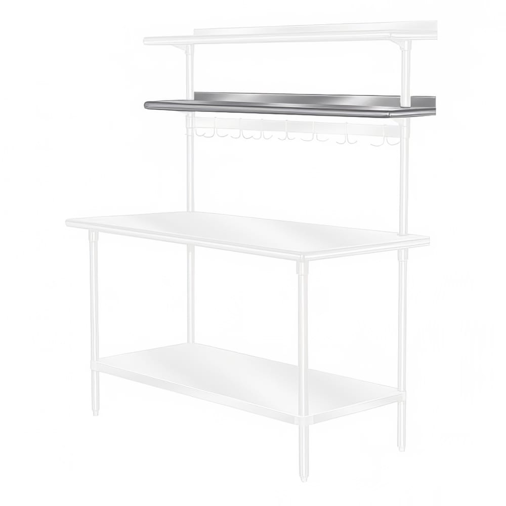 009-PT10R72 72" Table Mount Shelf - 1 Deck, Rear-Mount, 10"L, Stainless