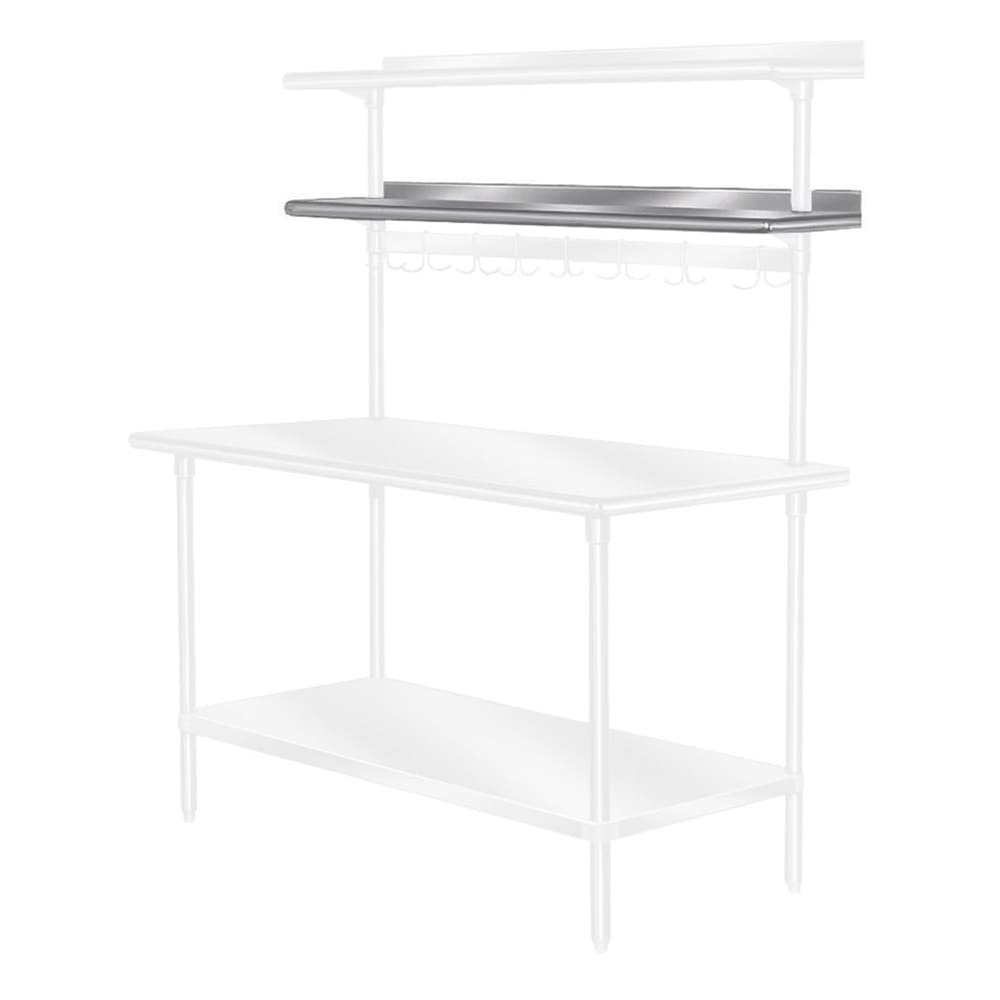 009-PT10R144 144" Table Mount Shelf - 1 Deck, Rear-Mount, 10"L, Stainless