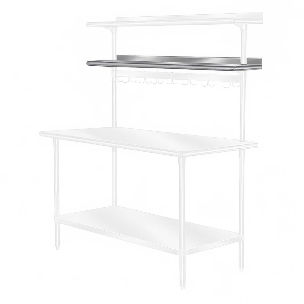 009-PT12R96 96" Table Mount Shelf - 1 Deck, Rear-Mount, 12"L, Stainless