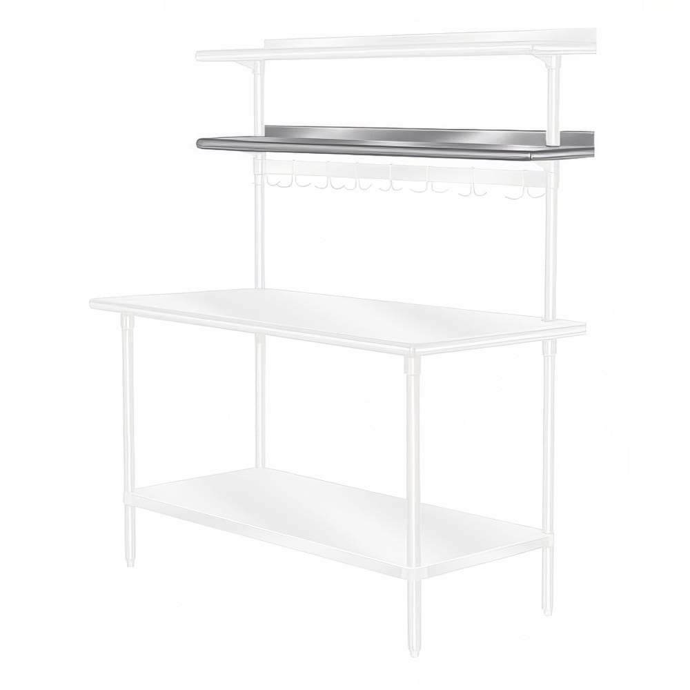 009-PT15R72 72" Table Mount Shelf - 1 Deck, Rear-Mount, 15"L, Stainless