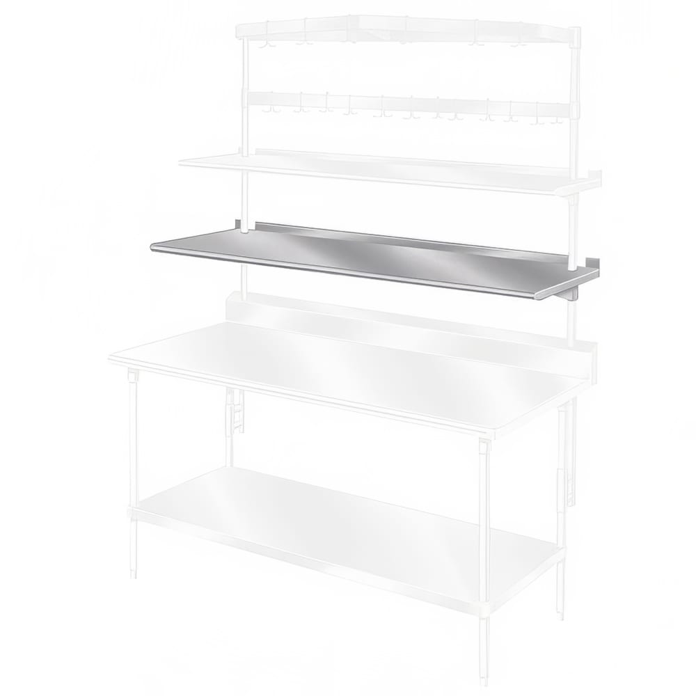 009-PT15S36 36" Table Mount Shelf - 1 Deck, Splash-Mount, 15"L, Stainless