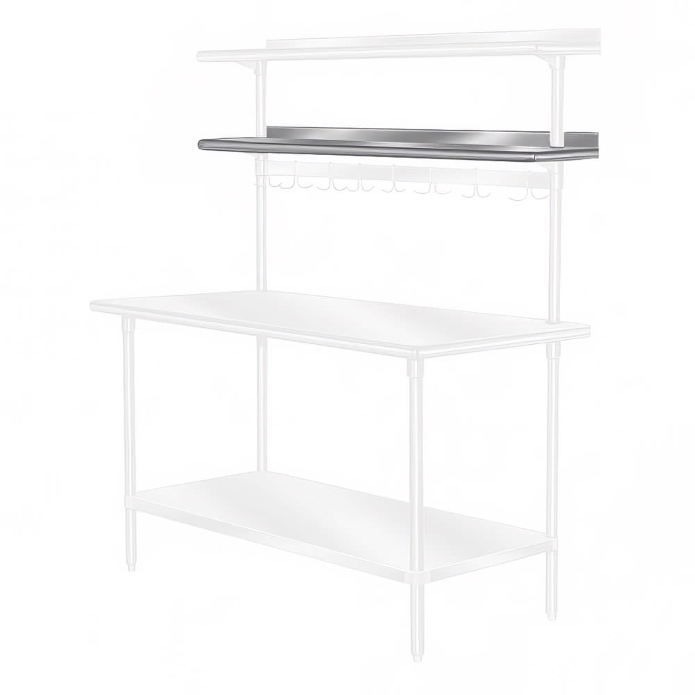 009-PT18R60 60" Table Mount Shelf - 1 Deck, Rear-Mount, 18"L, Stainless