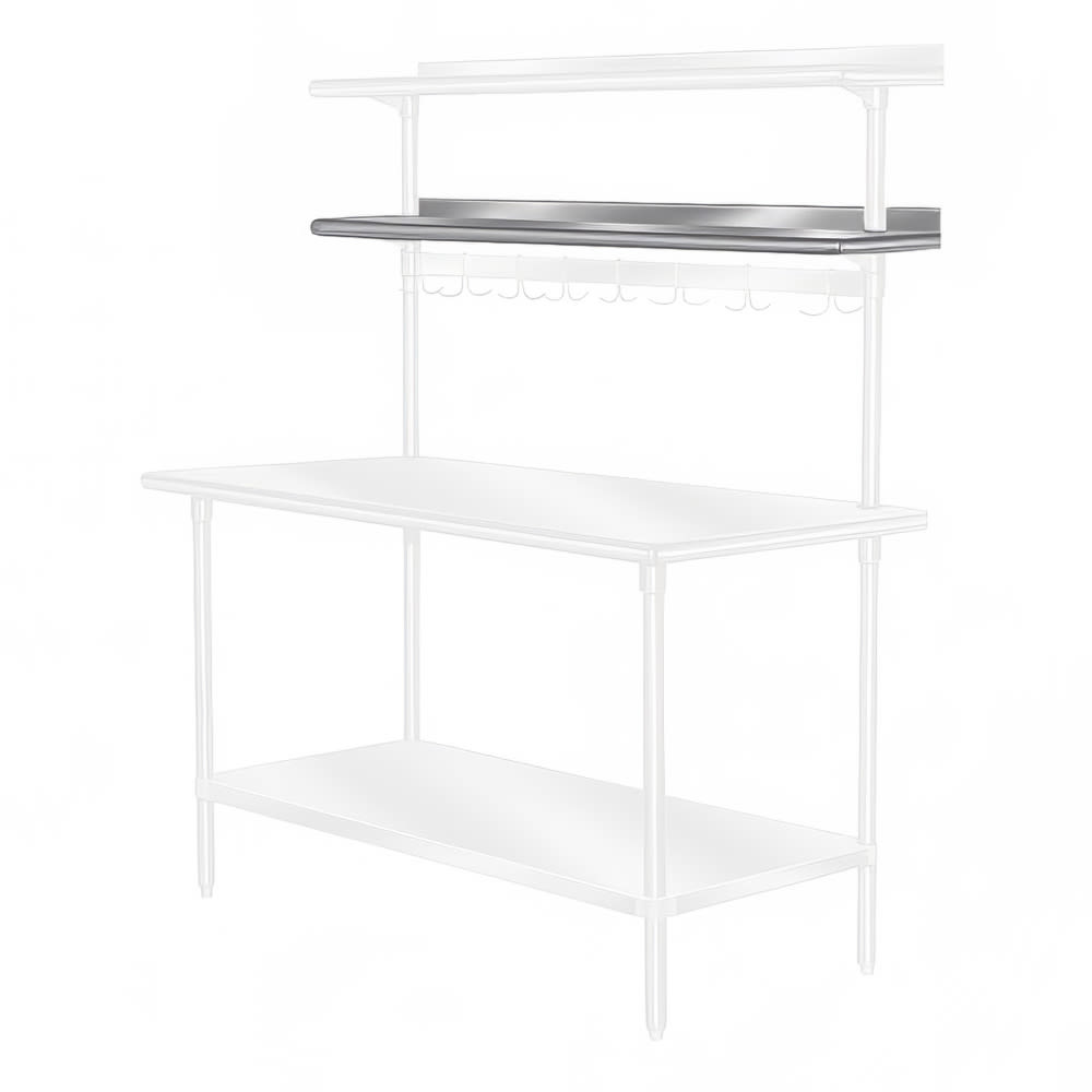 009-PT18R72 72" Table Mount Shelf - 1 Deck, Rear-Mount, 18"L, Stainless