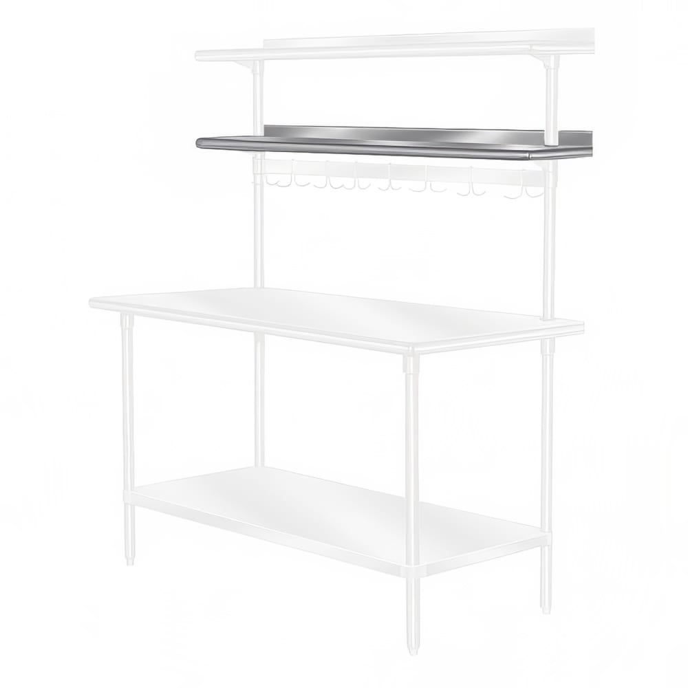 009-PT15R132 132" Table Mount Shelf - 1 Deck, Rear-Mount, 15"L, Stainless