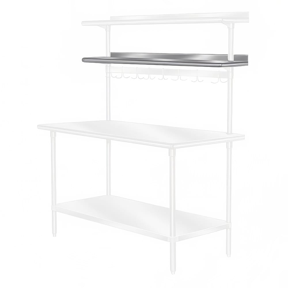 009-PT18R48 48" Table Mount Shelf - 1 Deck, Rear-Mount, 18"L, Stainless
