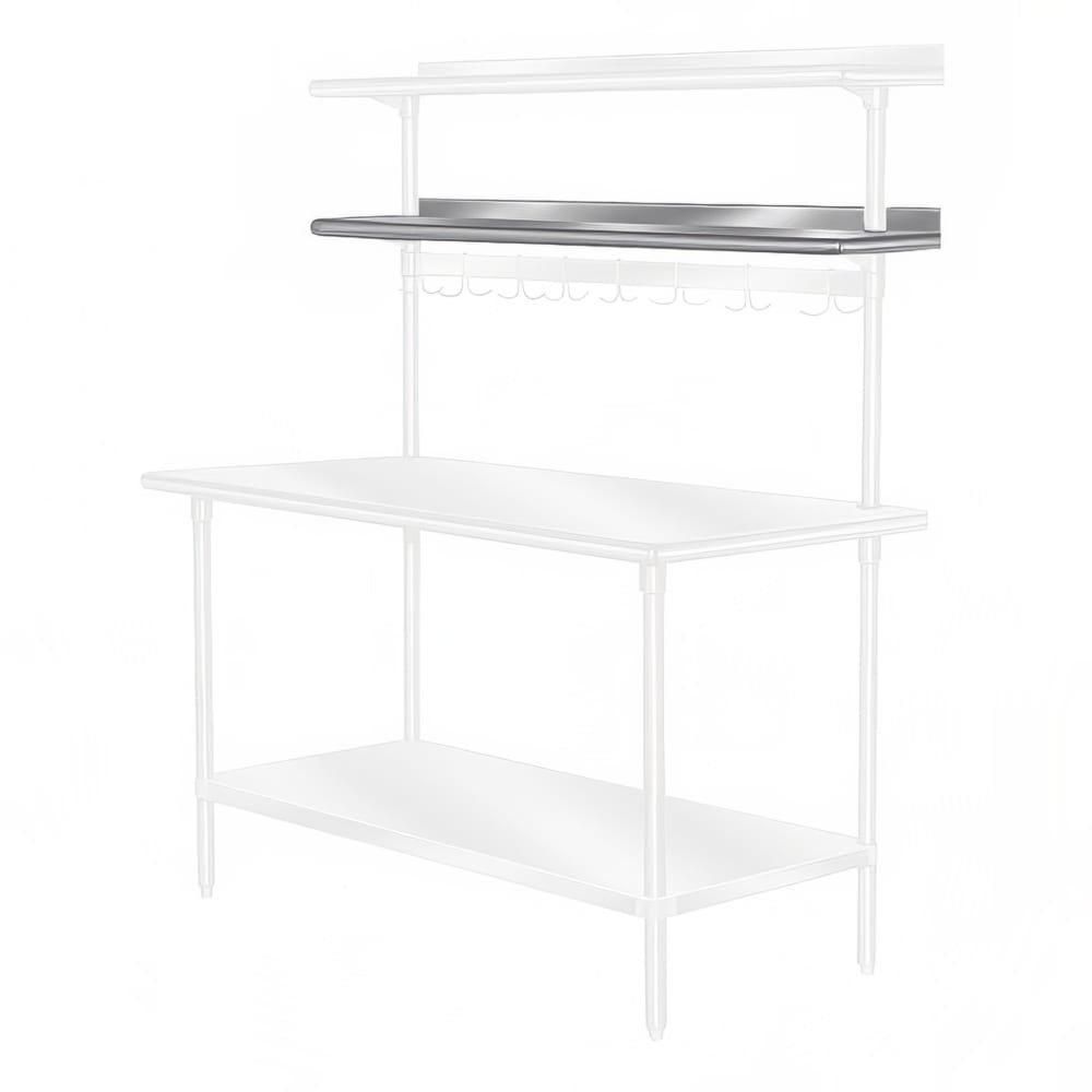 009-PT18R120 120" Table Mount Shelf - 1 Deck, Rear-Mount, 18"L, Stainless